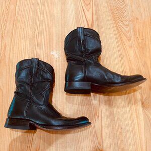 Cuero "The Austin" Leather Western Boots, Black Mens Size 7 D (Womens Size 9)